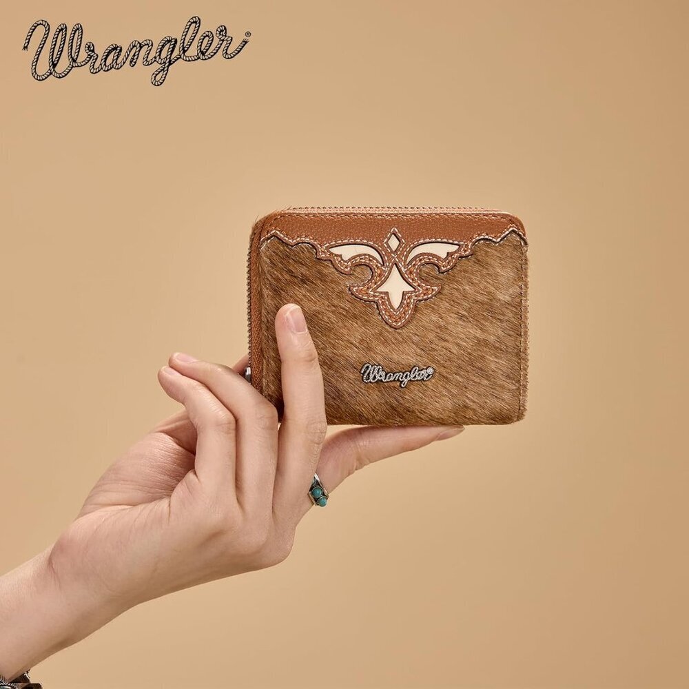 Wrangler Leather Wallet with Brown and Tan Accents